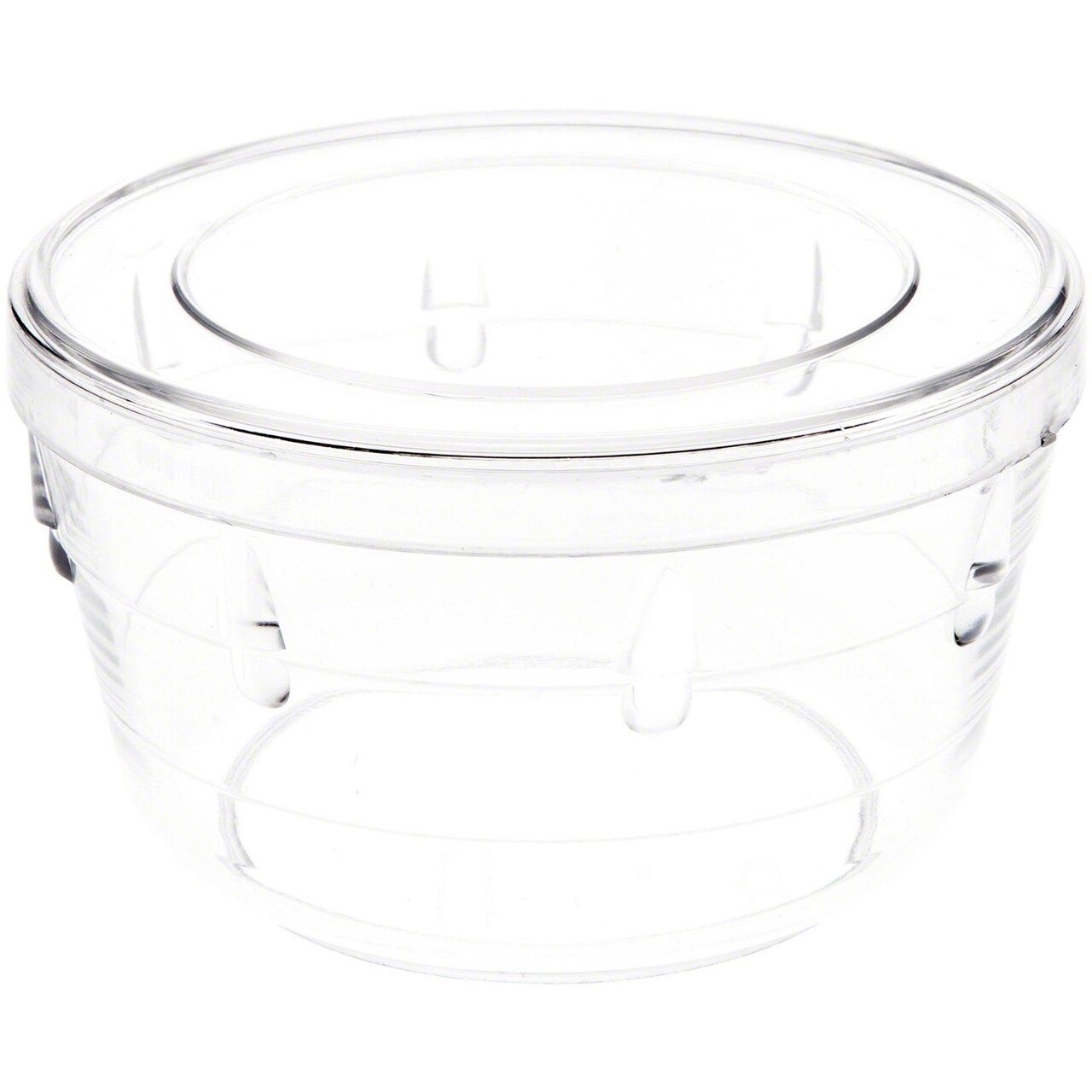 Pioneer Plastics 010C Clear Extra Small Round Plastic Container, 3.0625" W x 1.75" H
